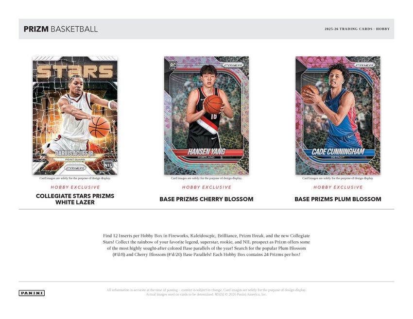 2025-26 Panini Prizm Basketball Hobby Box