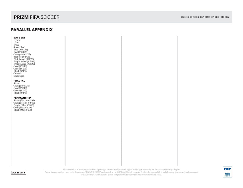 2025-26 Panini Prizm FIFA Soccer Hobby Box (Pre Order)