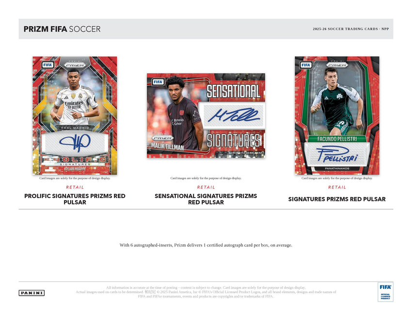 2025-26 Panini Prizm FIFA Soccer 6-Pack Blaster Box (Pre Order)