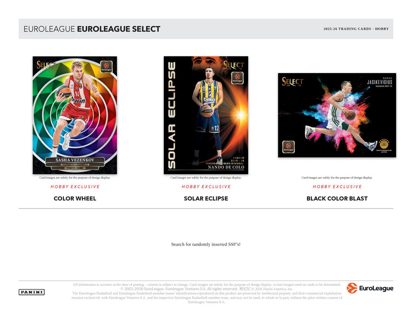 2025-26 Panini Select EuroLeague Basketball Hobby Box
