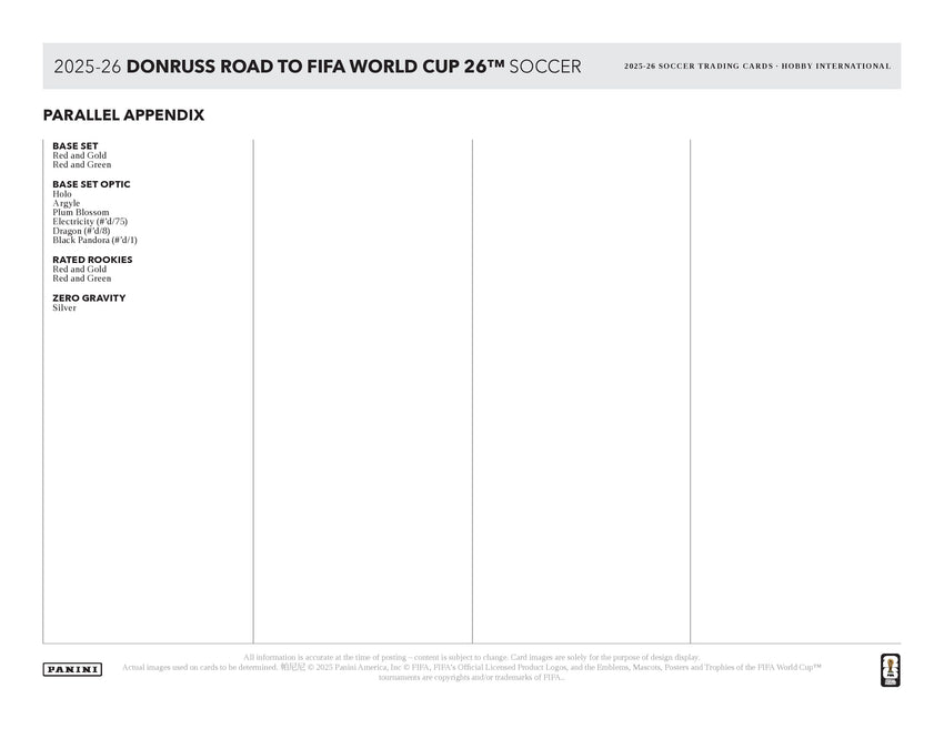 2025-26 Panini Donruss Road to World Cup Soccer Hobby International Pack