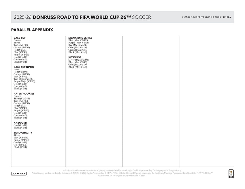 2025-26 Panini Donruss Road to World Cup Soccer Hobby Box (Pre Order)