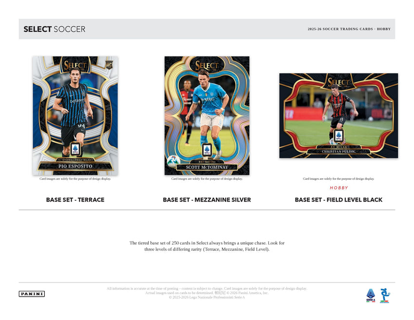 2025-26 Panini Select Serie A Soccer Hobby Box (Pre Order)