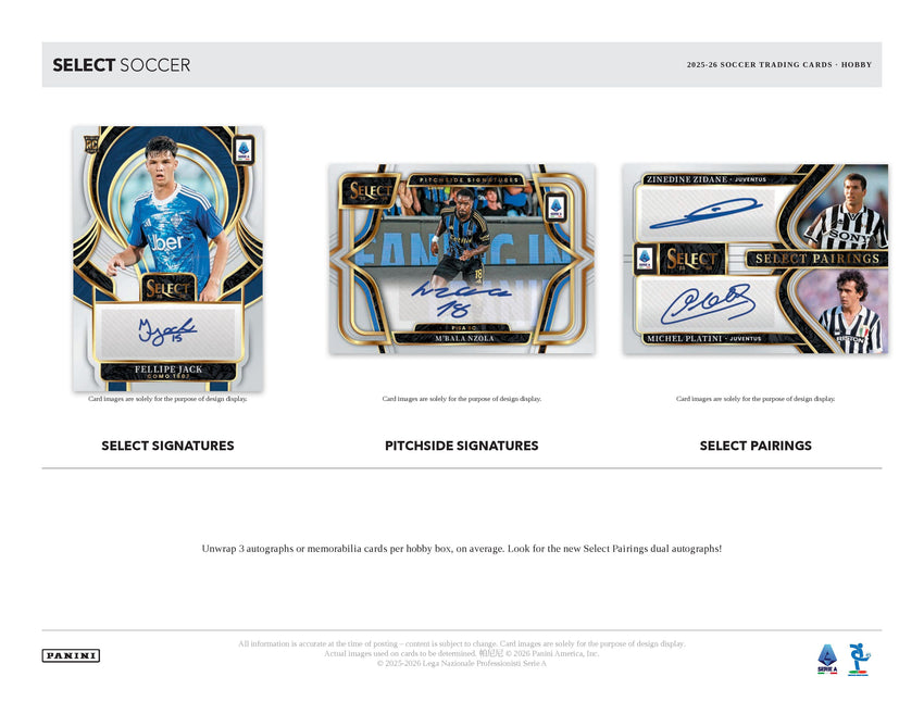 2025-26 Panini Select Serie A Soccer Hobby Box (Pre Order)