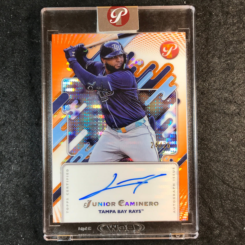 2025 Topps Pristine Baseball JUNIOR CAMINERO Pristine Auto Orange 24/25