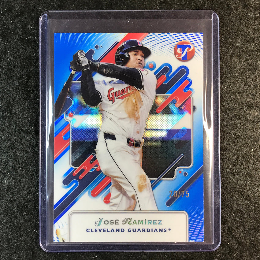 2025 Topps Pristine Baseball JOSE RAMIREZ Base Blue 20/75 #88