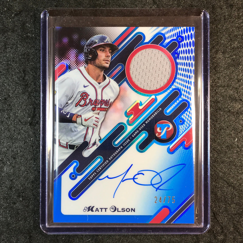 2025 Topps Pristine Baseball MATT OLSON Pristine Pieces Relic Auto Blue 24/75