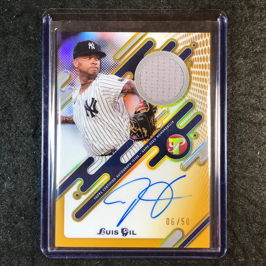 2025 Topps Pristine Baseball LUIS GIL Pristine Pieces Relic Auto Gold 6/50