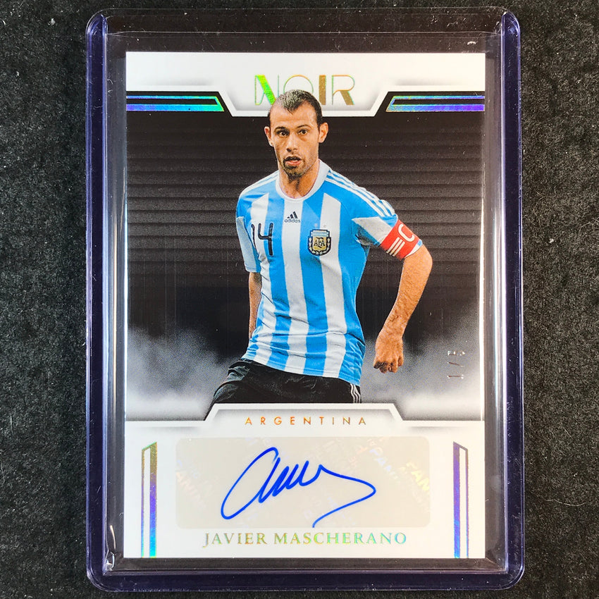 2025-26 Noir Road to FIFA World Cup JAVIER MASCHERANO Color Auto Gold 1/5
