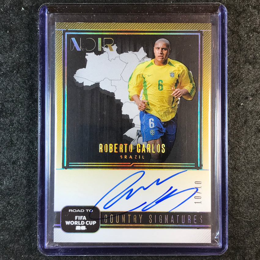 2025-26 Noir Road to World Cup ROBERTO CARLOS Country Signatures Auto Gold 10/10