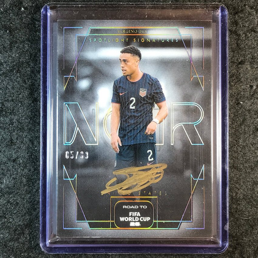 2025-26 Noir Road to FIFA World Cup SERGINO DEST Spotlight Signatures Auto 5/99