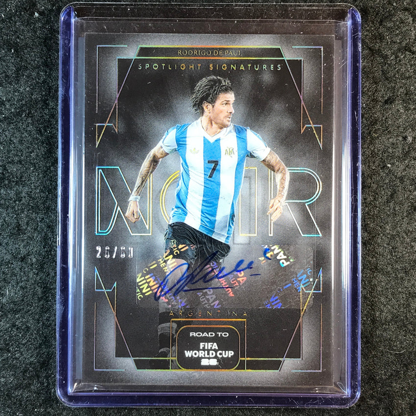 2025-26 Noir Road to World Cup RODRIGO DE PAUL Spotlight Signatures Auto 26/60