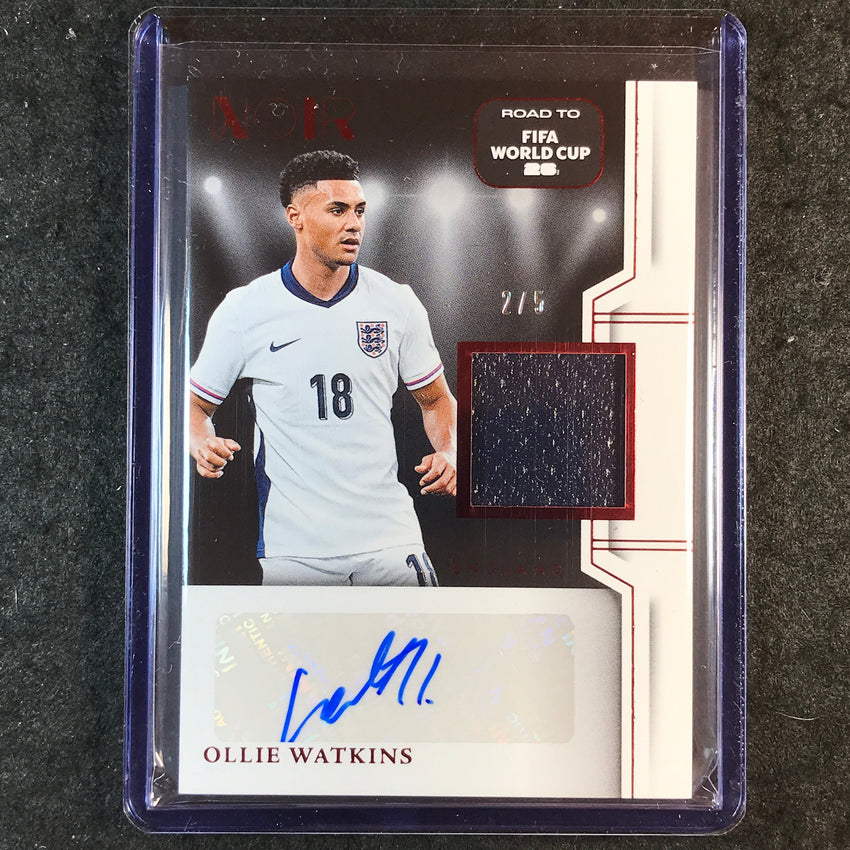 2025-26 Noir Road to FIFA World Cup OLLIE WATKINS Color Auto Memorabilia Red 2/5