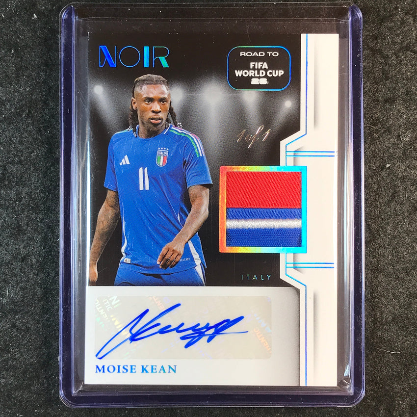 2025-26 Noir Road to World Cup MOISE KEAN Color Auto Memorabilia Platinum 1/1