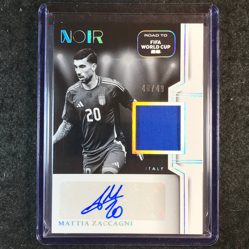 2025-26 Noir Road to World Cup MATTIA ZACCAGNI Black & White Auto Jersey 40/49