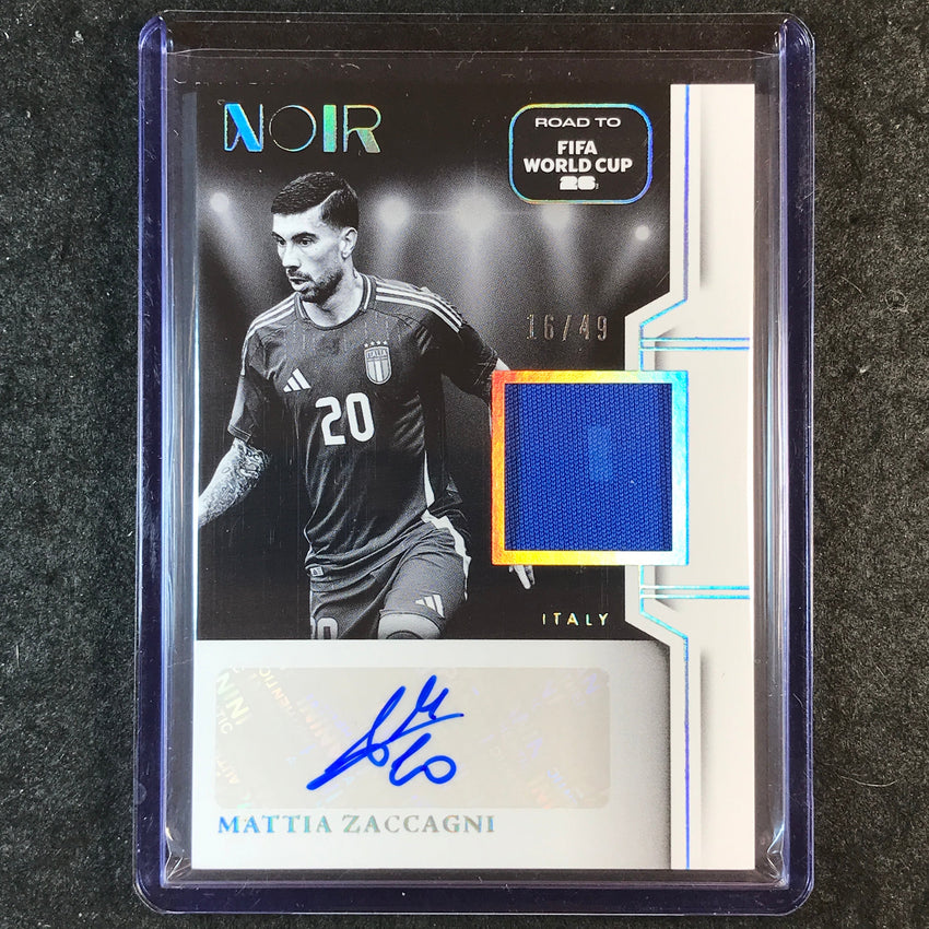 2025-26 Noir Road to World Cup MATTIA ZACCAGNI Black & White Auto Jersey 16/49