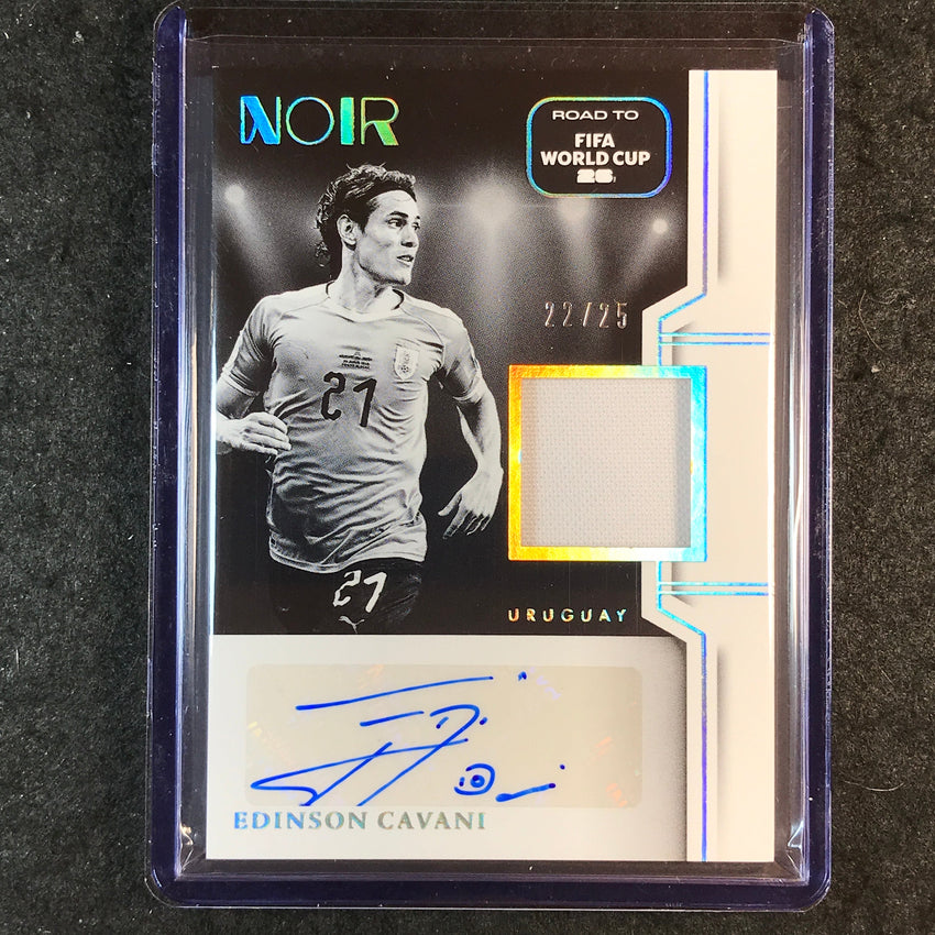 2025-26 Noir Road to World Cup EDINSON CAVANI Black White Auto Memorabilia 22/25
