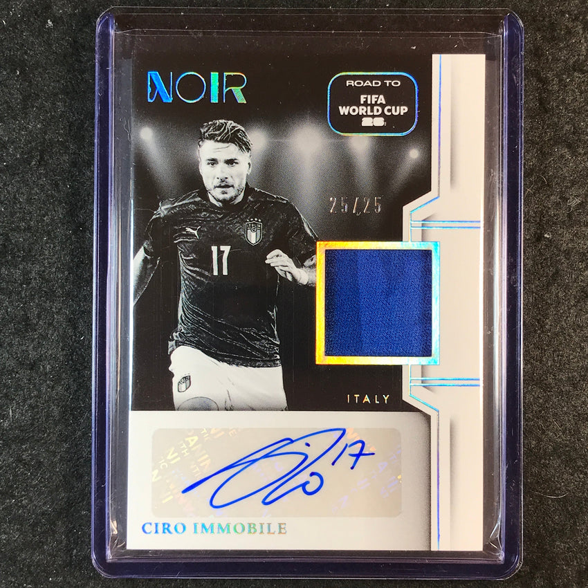 2025-26 Noir Road to World Cup CIRO IMMOBILE Black White Auto Memorabilia 25/25