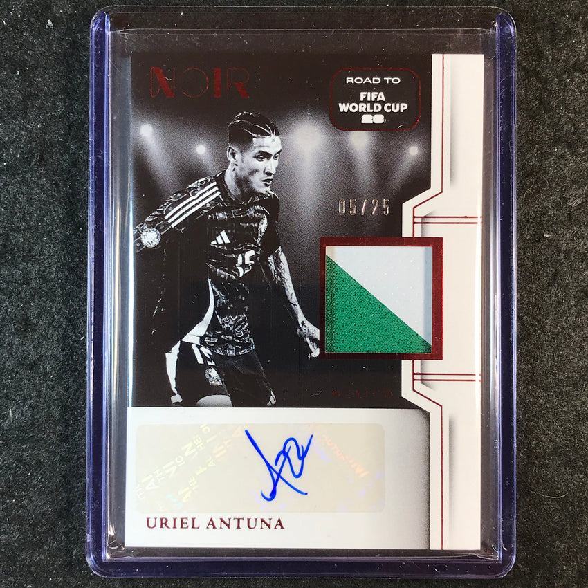2025-26 Noir Road to World Cup URIEL ANTUNA Black & White Auto Jersey Red 5/25