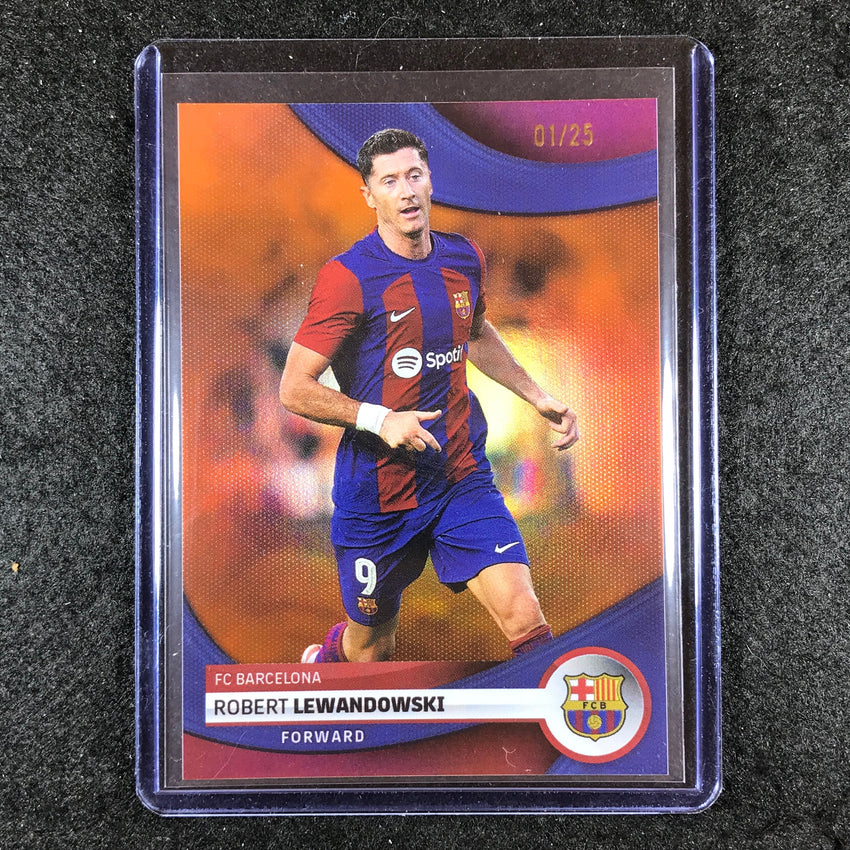 2023-24 Topps Barcelona ROBERT LEWANDOWSKI First Team Orange Foil 1/25