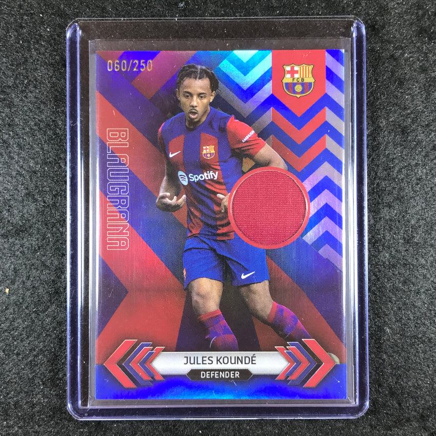 2023-24 Topps Barcelona JULES KOUNDE Blaugrana Jersey Relic Blue Foil 60/250