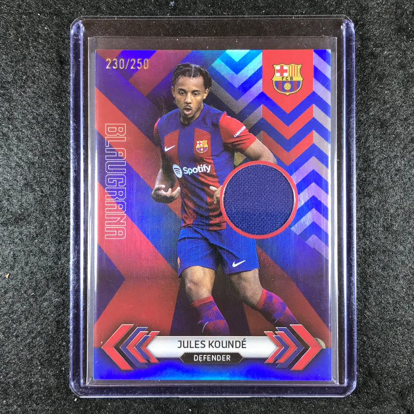 2023-24 Topps Barcelona JULES KOUNDE Blaugrana Jersey Relic Blue Foil 230/250