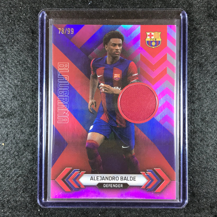 2023-24 Topps Barcelona ALEJANDRO BALDE Blaugrana Jersey Relic Pink Foil 78/99