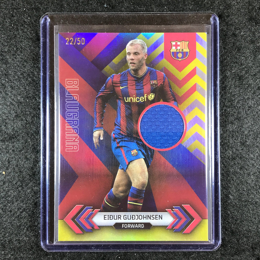 2023-24 Topps Barcelona EIDUR GUDJOHNSEN Blaugrana Jersey Relic Yellow 22/50