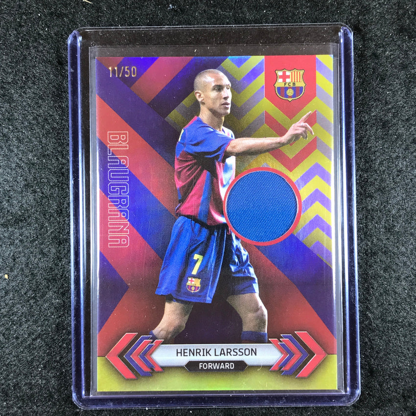 2023-24 Topps Barcelona HENRIK LARSSON Blaugrana Jersey Relic Yellow Foil 11/50