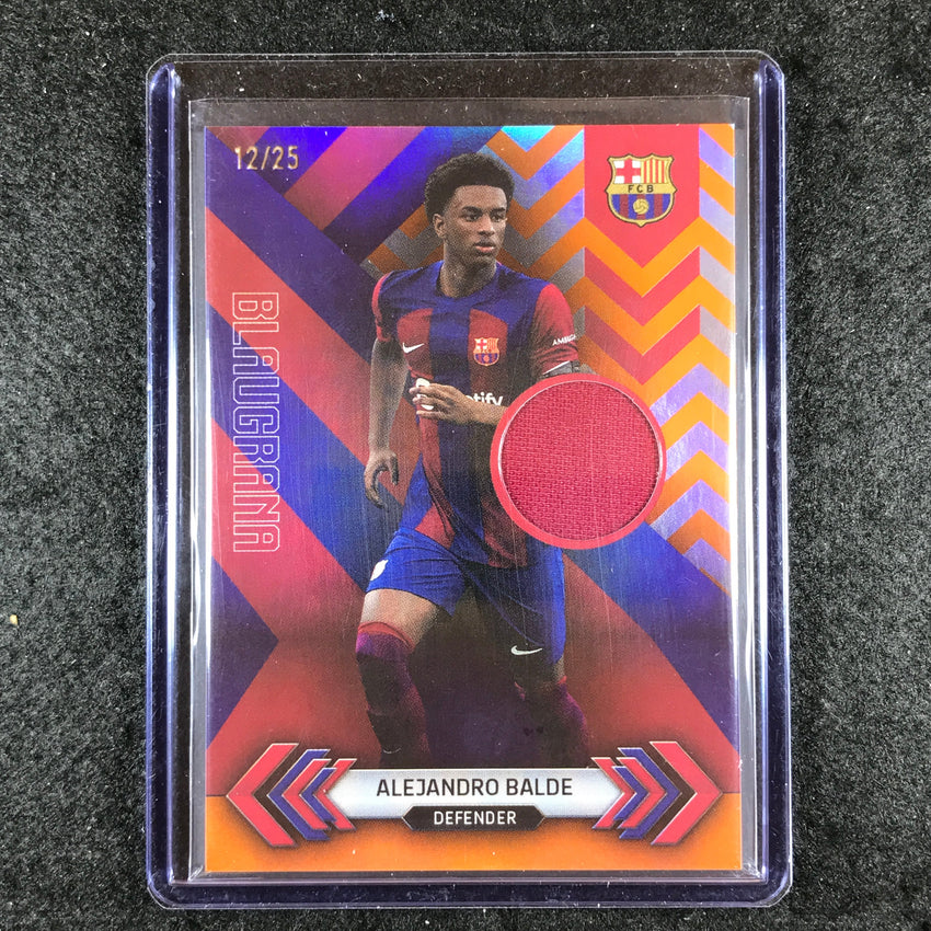 2023-24 Topps Barcelona ALEJANDRO BALDE Blaugrana Jersey Relic Orange Foil 12/25