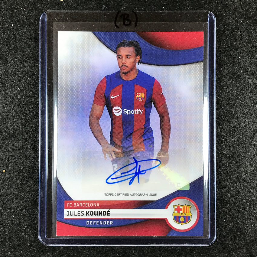 2023-24 Topps Barcelona JULES KOUNDE First Team Base Auto #JK (B)