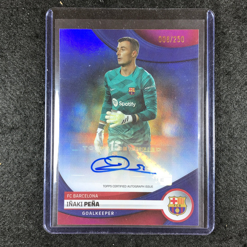 2023-24 Topps Barcelona INAKI PENA First Team Auto Blue Foil 8/250