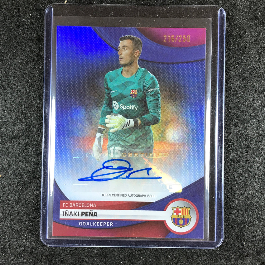 2023-24 Topps Barcelona INAKI PENA First Team Auto Blue Foil 216/250