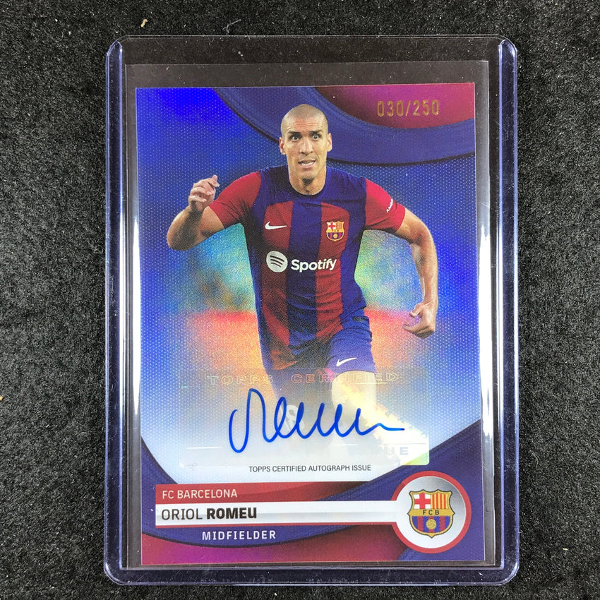 2023-24 Topps Barcelona ORIOL ROMEU First Team Auto Blue Foil 30/250