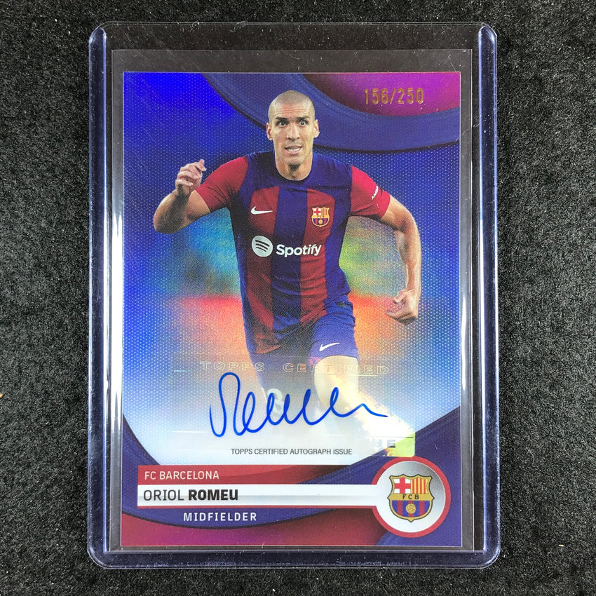 2023-24 Topps Barcelona ORIOL ROMEU First Team Auto Blue Foil 156/250