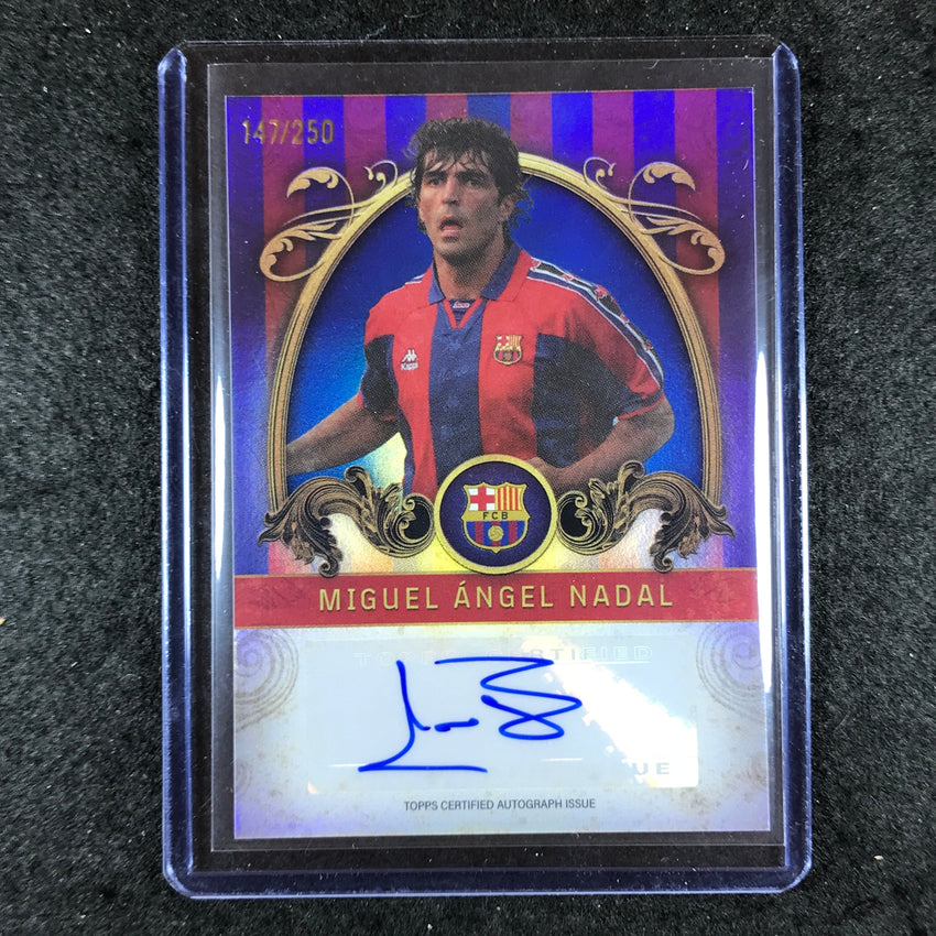2023-24 Topps Barcelona MIGUEL ANGEL NADAL Vintage Barca Auto Blue Foil 147/250