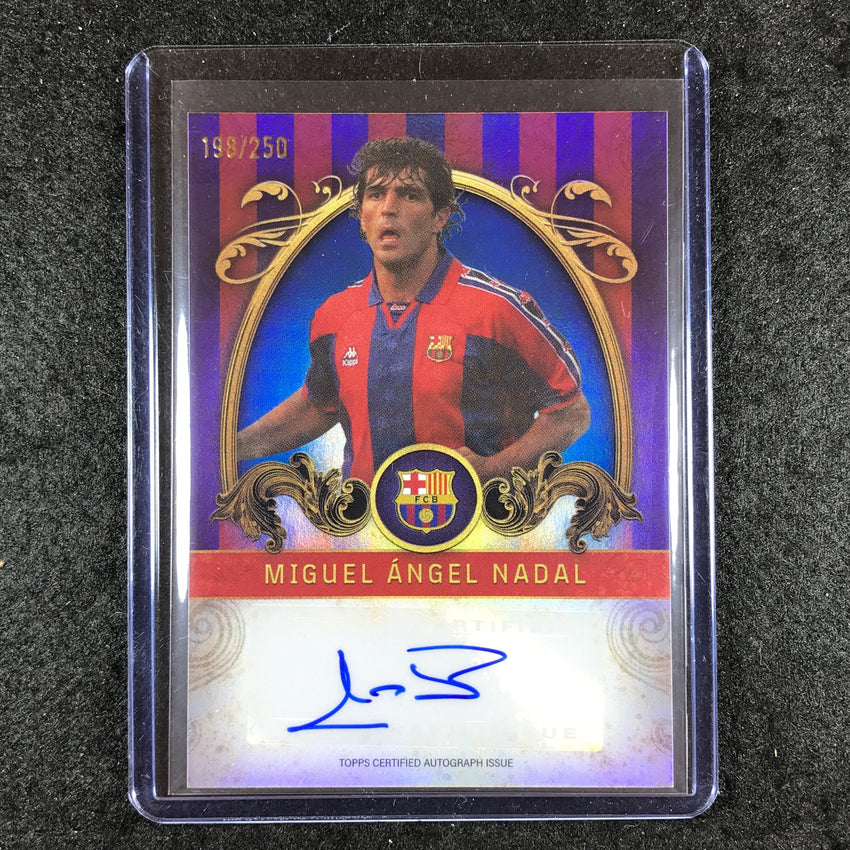 2023-24 Topps Barcelona MIGUEL ANGEL NADAL Vintage Barca Auto Blue Foil 198/250