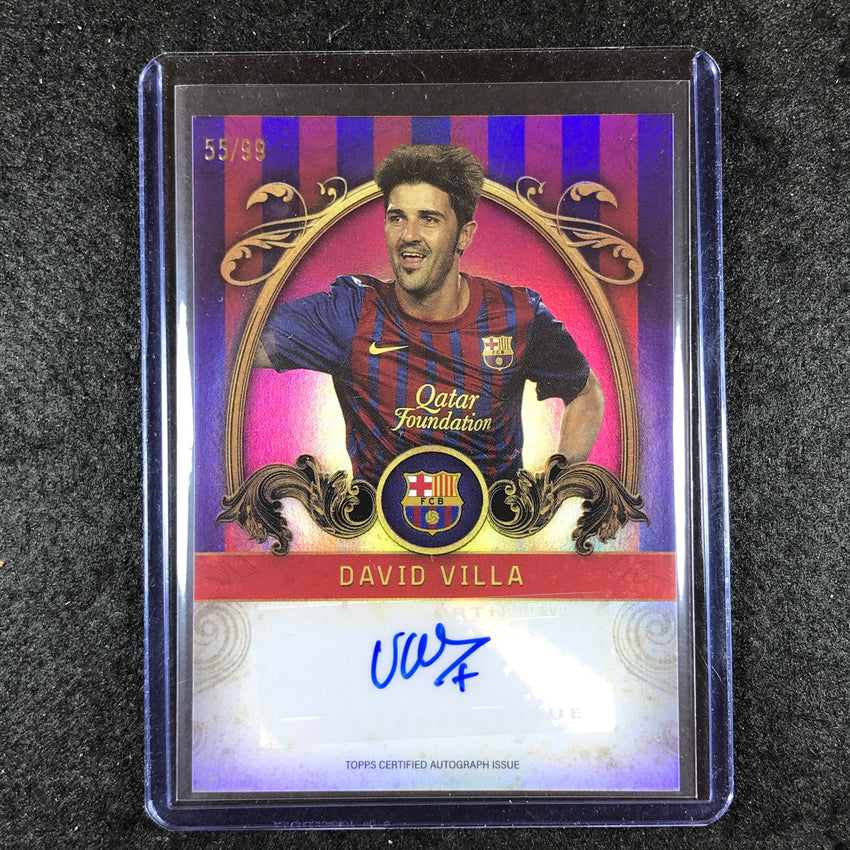 2023-24 Topps Barcelona DAVID VILLA Vintage Barca Auto Pink Foil