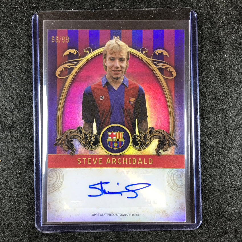 2023-24 Topps Barcelona STEVE ARCHIBALD Vintage Barca Auto Pink Foil 66/99