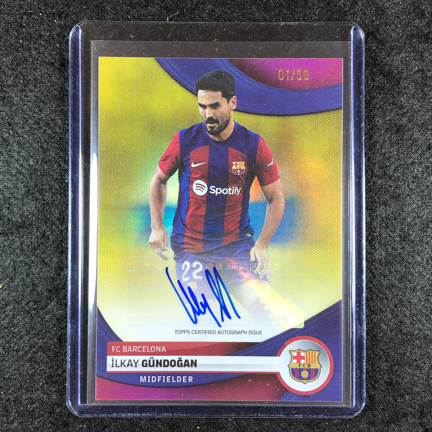 2023-24 Topps Barcelona ILKAY GUNDOGAN First Team Auto Yellow Foil 1/50