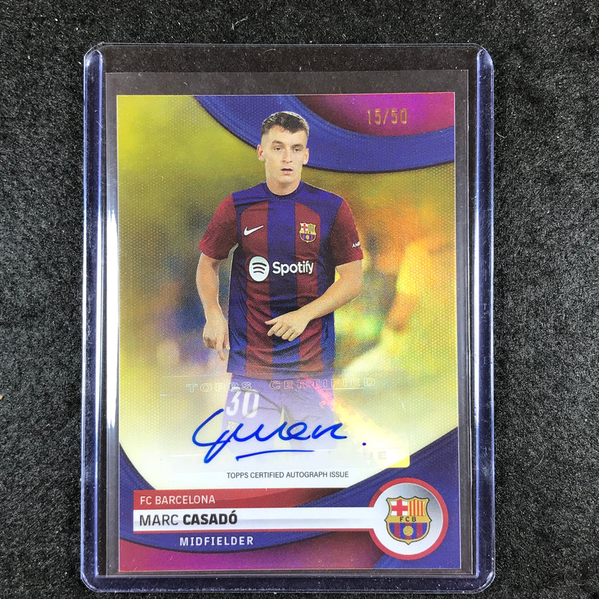 2023-24 Topps Barcelona MARC CASADO First Team Auto Yellow Foil 15/50