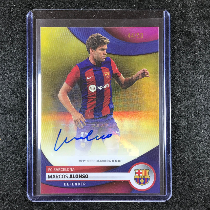 2023-24 Topps Barcelona MARCOS ALONSO First Team Auto Yellow Foil 44/50