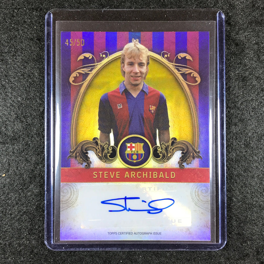 2023-24 Topps Barcelona STEVE ARCHIBALD Vintage Barca Auto Yellow Foil 45/50