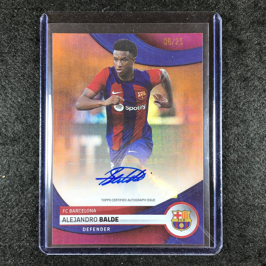 2023-24 Topps Barcelona ALEJANDRO BALDE First Team Auto Orange Foil 6/25
