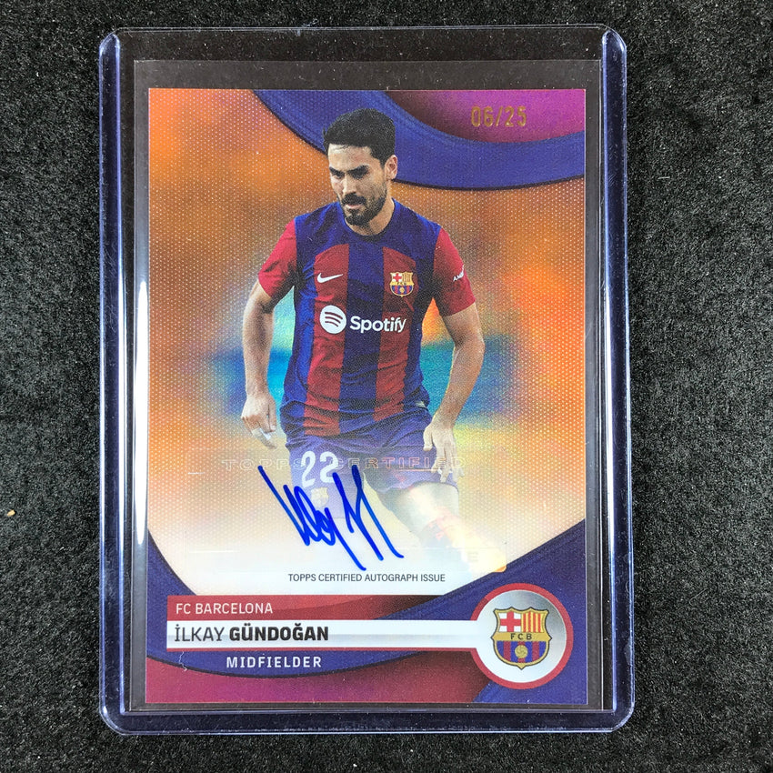 2023-24 Topps Barcelona ILKAY GUNDOGAN First Team Auto Orange Foil 6/25
