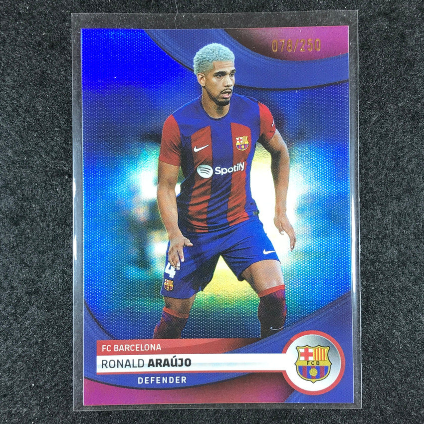 2023-24 Topps Barcelona RONALD ARAUJO First Team Blue Foil 78/250 #3