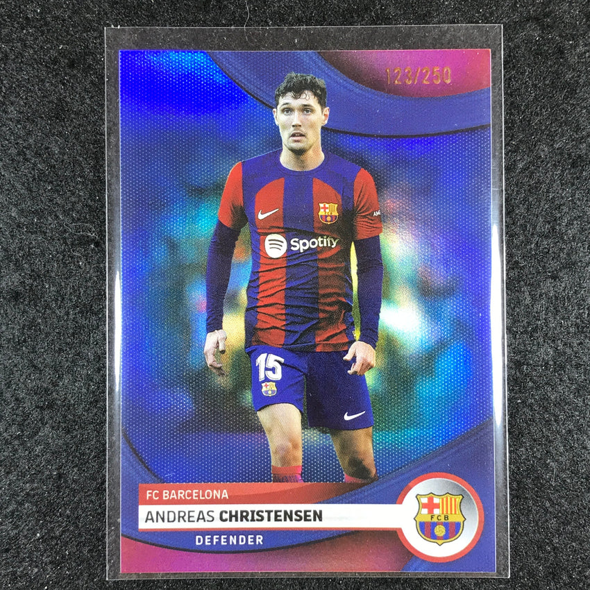 2023-24 Topps Barcelona ANDREAS CHRISTENSEN First Team Blue Foil 123/250 #4