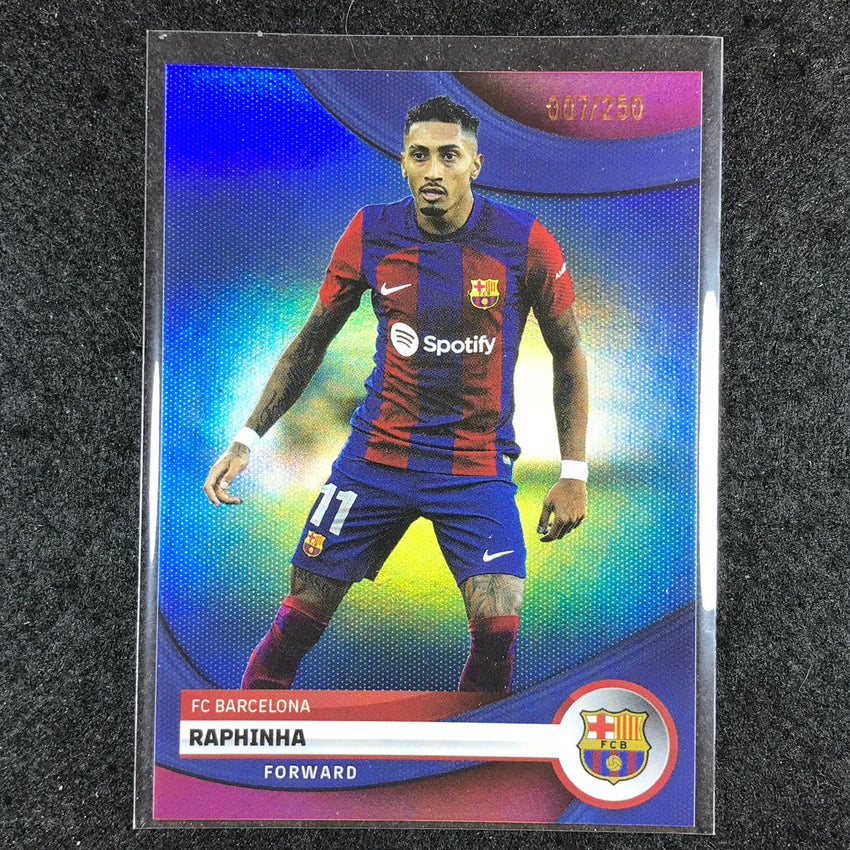 2023-24 Topps Barcelona RAPHINHA First Team Blue Foil 7/250 #20