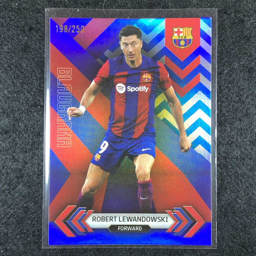 2023-24 Topps Barcelona ROBERT LEWANDOWSKI Blaugrana Blue Foil 198/250 #3