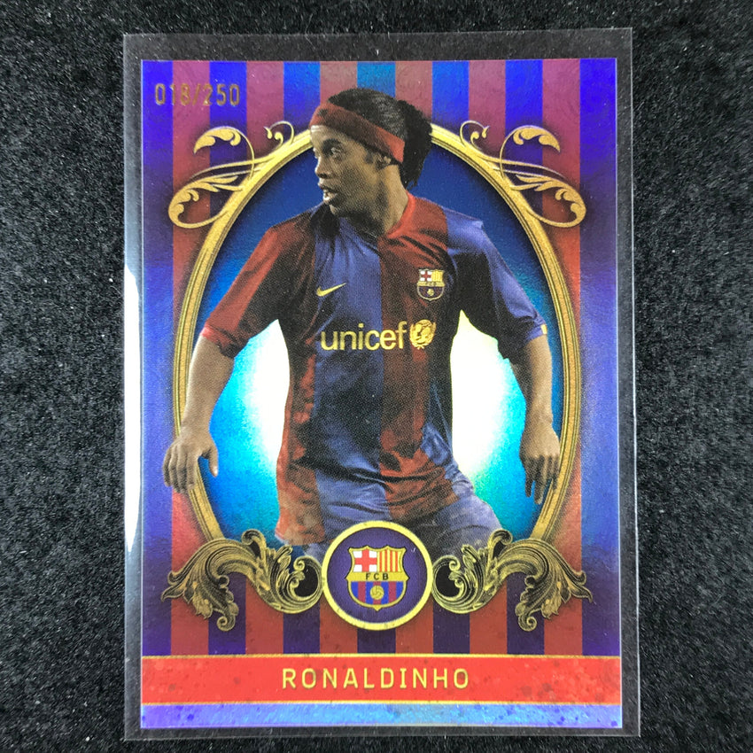 2023-24 Topps Barcelona RONALDINHO Vintage Barca Blue Foil 18/250 #3